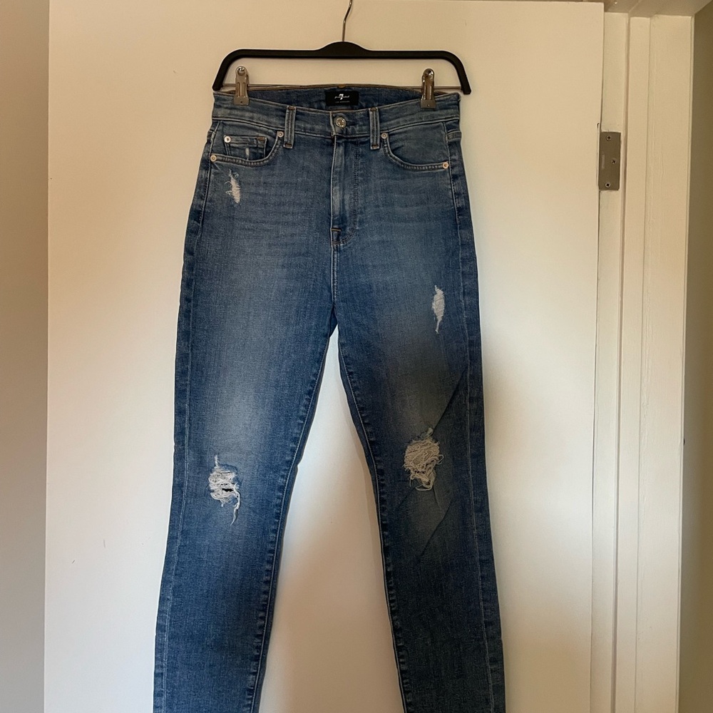 7 For All Mankind High Rise Blue Jeans